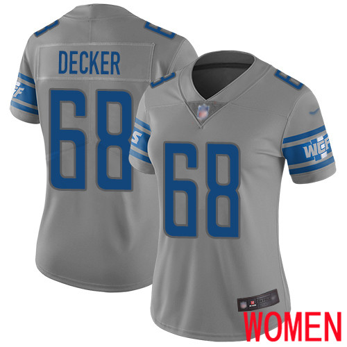 Detroit Lions Limited Gray Women Taylor Decker Jersey NFL Football #68 Inverted Legend